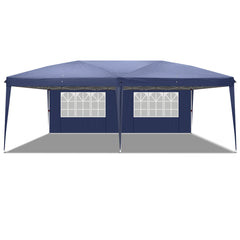 HAOYYE 9.83×19.67×6.56-8.69ft Waterproof Folding Tent with Four Windows and Carry Bag, 3x6m Outdoor Canopy Shelter with Steel Frame, Adjustable Height, Portable Pop Up Gazebo for Party Camping Events Backyard Market
