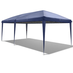 HAOYYE 9.83×19.67×6.56-8.69ft Waterproof Folding Tent with Four Windows and Carry Bag, 3x6m Outdoor Canopy Shelter with Steel Frame, Adjustable Height, Portable Pop Up Gazebo for Party Camping Events Backyard Market