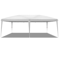 HAOYYE 20*10*8.5ft Waterproof Folding Tent with Carry Bag, White Outdoor Pop Up Canopy with Steel Frame, Adjustable Height, Easy Setup for Camping, Backyard, Patio, Party, Market, Portable Event Shelter