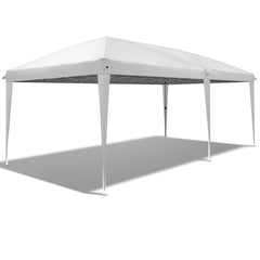 HAOYYE 20*10*8.5ft Waterproof Folding Tent with Carry Bag, White Outdoor Pop Up Canopy with Steel Frame, Adjustable Height, Easy Setup for Camping, Backyard, Patio, Party, Market, Portable Event Shelter