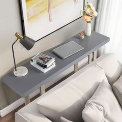 HAOYYE Modern Wood Console Table, Long Entryway Table for Hallway, Living Room, Foyer, and Bedroom, Sleek and Sturdy Sofa Table with Storage Space, Gray, Stylish Accent Furniture for Home Decor