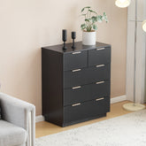 HAOYYE FCH Black 5-Drawer Storage Cabinet, 72cm Wide Chest of Drawers with Wavy Pattern Fronts, P2 Particle Board & Density Board Dresser, Modern 4-Tier Organizer for Bedroom, Living Room, or Office, Space-Saving Storage Unit