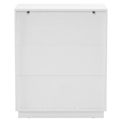 HAOYYE FCH White 5-Drawer Storage Cabinet, P2 Particle Board & Density Board Dresser with Wavy Pattern Drawer Fronts, Modern 4-Tier Chest of Drawers for Bedroom, Living Room, Home Office, Stylish & Space-Saving