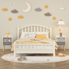 Haoyye White Nightstand with Collapsible Fabric Drawer and Two Tier Storage End Table Wooden Bedside Table with Open Shelf and Storage Cabinet for Bedroom and Living Room