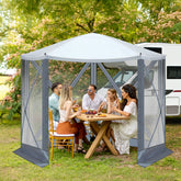 Haoyye Outdoor Pop-Up Camping Canopy, Lightweight and Portable, UV & Waterproof, with Mesh Sidewalls, Easy Setup for Patio, Backyard, or Camping, Provides 100 Sq. Ft. of Shade