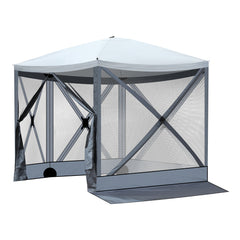 Haoyye Outdoor Pop-Up Camping Canopy, Lightweight and Portable, UV & Waterproof, with Mesh Sidewalls, Easy Setup for Patio, Backyard, or Camping, Provides 100 Sq. Ft. of Shade