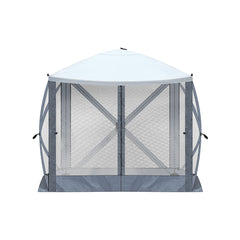 HAOYYE Outdoor Pop Up Camping Canopy Tent with Mesh Sidewalls Waterproof UV 50+ Oxford Fabric Portable Folding Shelter with Carrying Bag Fast Setup Hub Frame for Patio Beach Lawn and Outdoor Events