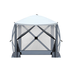 HAOYYE Outdoor Pop Up Camping Canopy Tent with Mesh Sidewalls Waterproof UV 50+ Oxford Fabric Portable Folding Shelter with Carrying Bag Fast Setup Hub Frame for Patio Beach Lawn and Outdoor Events