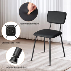 HAOYYE Modern Upholstered Dining Chair Set of 4, Comfortable Padded Seat, Stylish Design for Kitchen, Bar, Office, Black
