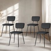 HAOYYE Modern Upholstered Dining Chair Set of 4, Comfortable Padded Seat, Stylish Design for Kitchen, Bar, Office, Black