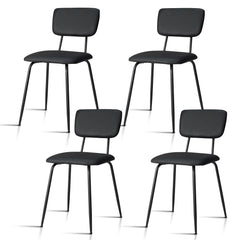HAOYYE Modern Upholstered Dining Chair Set of 4, Comfortable Padded Seat, Stylish Design for Kitchen, Bar, Office, Black
