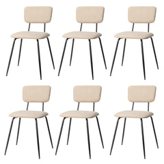 HAOYYE Set of 6 Modern Padded Dining Chairs with Iron Frame, Adjustable Foot Pads, Comfortable Cushioned Seats