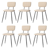 HAOYYE Set of 6 Modern Padded Dining Chairs with Iron Frame, Adjustable Foot Pads, Comfortable Cushioned Seats