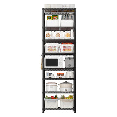HAOYYE 8-Tier Heavy Duty Storage Shelving Unit With Wheels, Adjustable Wire Shelves For Garage, Pantry, And Commercial Storage, Sturdy 1600lbs Capacity, NSF Certified, Metal Storage Rack