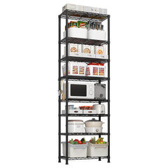 HAOYYE 8-Tier Heavy Duty Storage Shelving Unit With Wheels, Adjustable Wire Shelves For Garage, Pantry, And Commercial Storage, Sturdy 1600lbs Capacity, NSF Certified, Metal Storage Rack