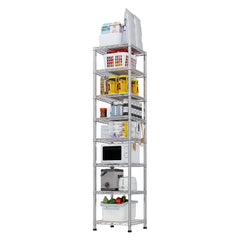 HAOYYE 8-Tier Heavy Duty Storage Shelves With Wheels, Adjustable Wire Shelving Unit For Garage And Pantry Storage, NSF Certified Commercial Metal Storage Rack With Sturdy 1344lbs Capacity