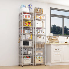 HAOYYE 8-Tier Heavy Duty Storage Shelves With Wheels, Adjustable Wire Shelving Unit For Garage And Pantry Storage, NSF Certified Commercial Metal Storage Rack With Sturdy 1344lbs Capacity