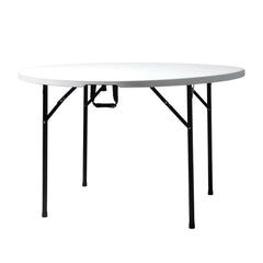 HAOYYE Round Folding Table, Outdoor Folding Utility Table in White, Durable and Lightweight, Ideal for Picnics, Parties, Events, and Outdoor Gatherings, Easy to Store and Transport