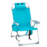 HAOYYE Heightened Oxford Cloth Beach Chair, Durable Aluminum Tube Frame, Supports Up To 100kg, Silver White And Mint Green, Lightweight And Comfortable For Outdoor Use