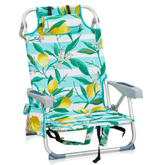 HAOYYE Compact Oxford Cloth Beach Chair, Durable Aluminum Tube Frame, Supports Up To 100kg, Silver White And Lemon, Lightweight And Comfortable For Outdoor Use