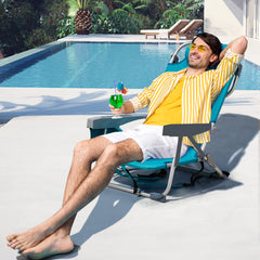 Haoyye Premium Oxford Cloth Beach Chair with Durable Silver White Aluminum Tube Bearing Frame, Supporting up to 100 Kg of Weight, Featuring a Refreshing Mint Green Upholstery and Ergonomic Design for Ultimate Outdoor Comfort and Stability