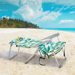 HAOYYE Lightweight Folding Beach Chair, Durable Oxford Fabric With Sturdy Aluminum Frame, Portable and Comfortable Outdoor Lounge Chair, Lemon Yellow