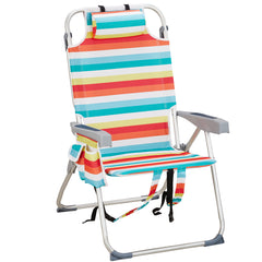 HAOYYE Folding Beach Chair With Rainbow Stripes, Sturdy Aluminum Tube Frame, Lightweight And Easy To Carry, Ideal For Outdoor Activities, Relaxing At The Beach Or Camping