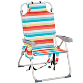 HAOYYE Folding Beach Chair With Rainbow Stripes, Sturdy Aluminum Tube Frame, Lightweight And Easy To Carry, Ideal For Outdoor Activities, Relaxing At The Beach Or Camping