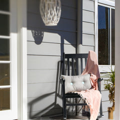 HAOYYE Outdoor Wood Rocking Chair, Wooden Patio Rocking Chair with Comfortable Backrest, Weatherproof Patio Rocker for Patio Garden Yard Balcony Poolside, Black