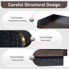 HAOYYE Double Glass Door Sideboard with Single Drawer and 12-Bottle Wine Rack, Elegant Black Frame with Gray-Brown Interior Panels, Durable Particle Board and Glass Construction, Stylish Storage Cabinet for Dining Room or Living Room