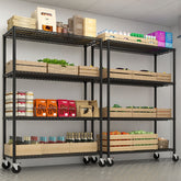 HAOYYE Heavy Duty Metal Shelving Unit With Wheels, Adjustable Storage Rack for Garage Or Pantry, NSF Certified Commercial Storage Shelf, High-Load Capacity, Sturdy Wire Shelving