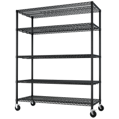 HAOYYE Heavy Duty Storage Shelves With Wheels, Adjustable Wire Shelving Unit For Garage, Pantry, And Commercial Storage, NSF Certified, Sturdy 3200lbs Capacity Metal Storage Rack