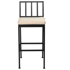 HAOYYE 2PCS Patio Bar Chairs Set of 2 Heavy Duty Metal Frame Barstools with Removable Cushions All Weather Resistant Outdoor Indoor High Back Bar Chairs for Kitchen Balcony Garden