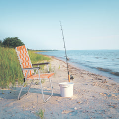 Haoyye Set of 2 Webbed Folding Beach Chairs, Durable and Lightweight Outdoor Lawn Chairs for Camping, Fishing, Poolside, and BBQs, Vibrant Orange And White Design for Comfortable Relaxation