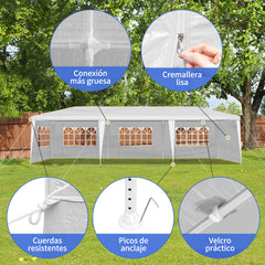 HAOYYE 10'x30' Outdoor Party Tent with 8 Removable Sidewalls Waterproof Event Canopy Gazebo for Backyard Wedding Patio Commercial Use