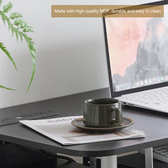 Haoyye PB Wood Computer Desk with One Door and Three Drawers, Portable, Sturdy, and Stylish Black Workspace for Home Offices, Small Apartments, and Dorms, Durable 15mm PB Wood for Long-Lasting Use