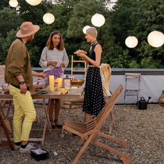 Haoyye Wood Folding Chair For Outdoor, Low Profile Acacia Lounge Chair With Sturdy Frame, Comfortable Design, And Natural Finish, Ideal For Balcony, Porch, Backyard, Patio, Lawn, Or Garden Relaxation