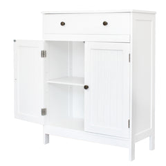 HAOYYE Double Door Cabinet with Drawer, Spacious Storage Solution, Durable Construction, Elegant Modern Design, Perfect for Organizing Household Items, Easy Assembly, Ideal for Living Room, Bedroom, or Office Use