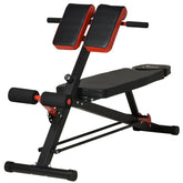 HAOYYE Multifunctional Sit Up Bench Home Fitness Equipment Red Adjustable Workout Bench for Abs Core Dumbbell Press Hyper Extensions Full Body Strength Training with Cushioned Support