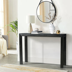 HAOYYE Pinewood Entryway Table with Black Finish, Narrow Console Table for Living Room and Hallway, Stylish Sofa Table for Home Decor and Organization, Durable and Space-Saving Design