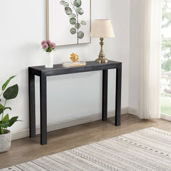 HAOYYE Pinewood Entryway Table with Black Finish, Narrow Console Table for Living Room and Hallway, Stylish Sofa Table for Home Decor and Organization, Durable and Space-Saving Design