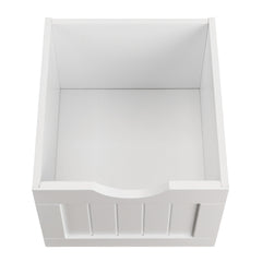 HAOYYE Single Door Bathroom Storage Cabinet with Four Drawers, White, Space-Saving Modern Design, Durable Construction, Easy Assembly, Perfect for Organizing Toiletries and Bathroom Essentials