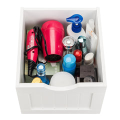 HAOYYE Single Door Bathroom Storage Cabinet with Four Drawers, White, Space-Saving Modern Design, Durable Construction, Easy Assembly, Perfect for Organizing Toiletries and Bathroom Essentials