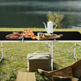 HAOYYE 6ft Aluminum Alloy Folding Table Lightweight Portable Utility Table with Carry Handle for Indoor Outdoor Use Camping Picnic Party Catering Office Backyard Easy Setup and Storage