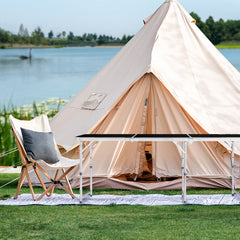 HAOYYE 6ft Aluminum Alloy Folding Table Lightweight Portable Utility Table with Carry Handle for Indoor Outdoor Use Camping Picnic Party Catering Office Backyard Easy Setup and Storage