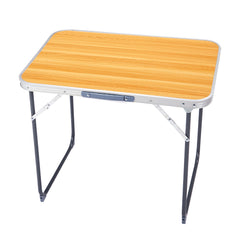 HAOYYE Aluminum Camping Folding Table Wood Grain Color Portable Outdoor Picnic Table Lightweight Rust-Resistant Easy Setup Small Utility Table for BBQ Hiking Patio Travel Indoor Outdoor Use