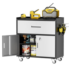 HAOYYE Metal Garage Storage Cabinets Rolling Tool Cart with Lockable Drawers and Wheels Heavy Duty Utility Tool Chest Organizer for Workshop Garage Home Office