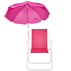 HAOYYE Folding Beach Chair with Umbrella for Adults, Lightweight Portable Camping Chair with Cup Holder and Carry Bag, 265lbs Capacity for Travel, Picnic, Poolside, Patio, Hiking, Fishing, Outdoor Concerts and Backyard Relaxation, Pink