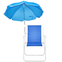 HAOYYE Folding Beach Chair with Umbrella for Adults, Lightweight Portable Outdoor Camping Chair with Cup Holder and Carry Bag, 265lbs Capacity for Travel, Picnic, Patio, Poolside, Hiking, Fishing, Backyard, Concert, Blue