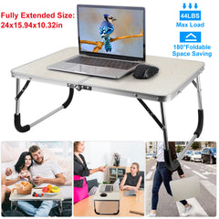 HAOYYE Foldable Laptop Table for Bed and Sofa Lightweight Portable Notebook Desk for Reading Writing Breakfast Work Study Lap Tray for Couch Floor Dorm Easy to Store and Use Modern Design